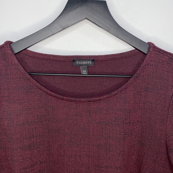 3/20🌟 Talbots bell sleeve blouse size XS maroon/black - Picture 7 of 8